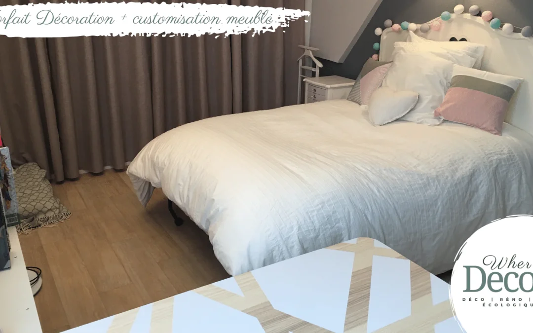 wherdeco-decoration-renovation-home_staging-ecologique-duvertdansladeco-realisations-Chambre_d_ado-Biloute_cancane_fraise Projet architecture d'intérieur, décoration d'intérieur WHERDeco - chambre