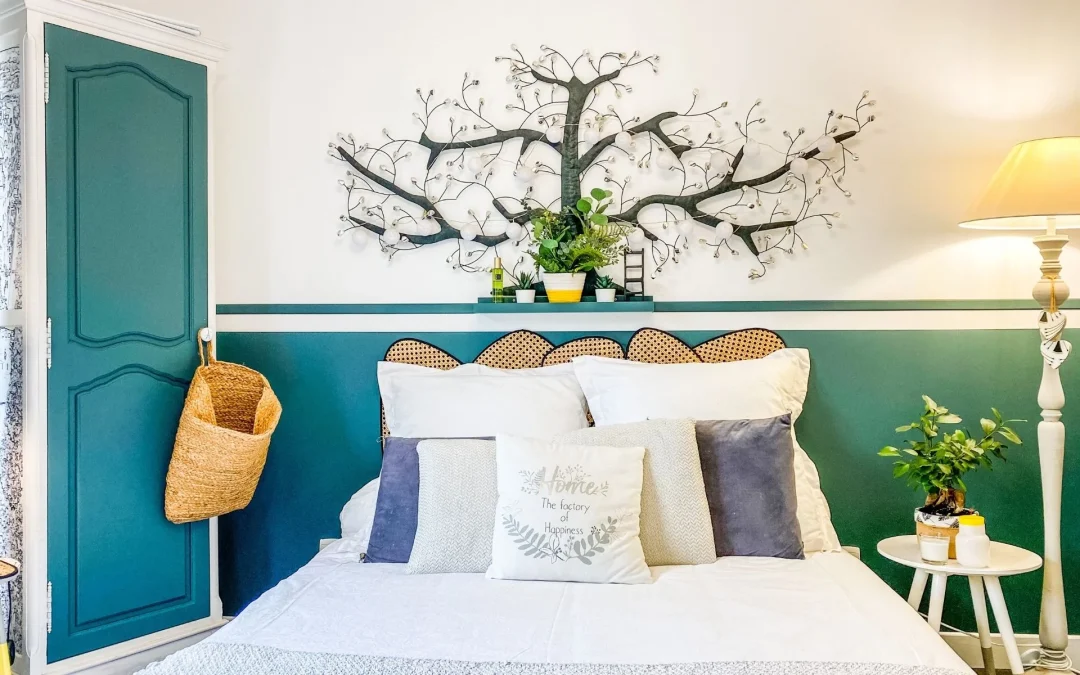 wherdeco-decoration-renovation-home_staging-ecologique-duvertdansladeco-realisations-Chambre_d_amis-Energie_Vitale-5 Projet architecture d'intérieur, décoration d'intérieur WHERDeco - chambre