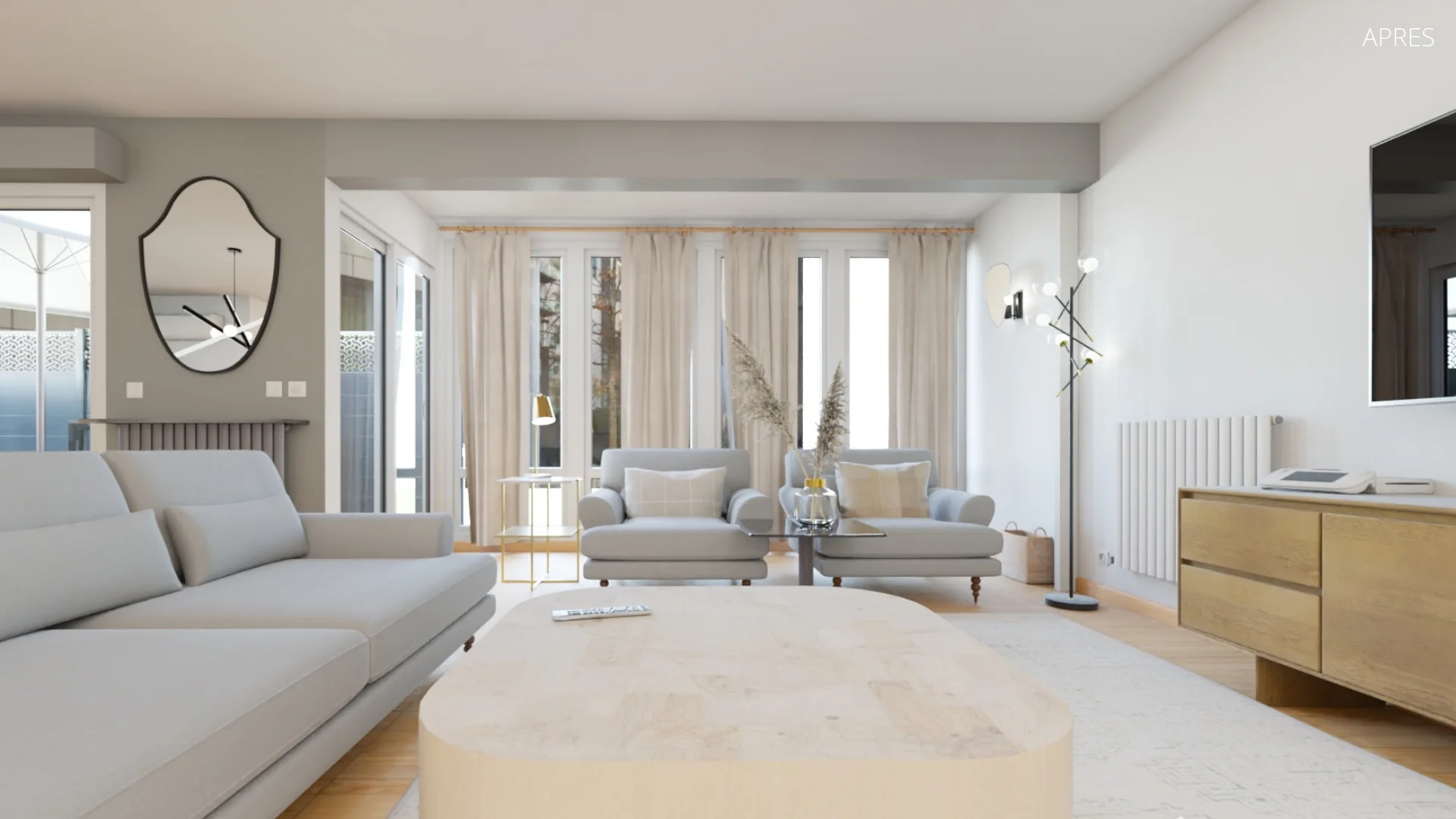 Projet architecture d'intérieur, décoration d'intérieur WHERDeco - salon