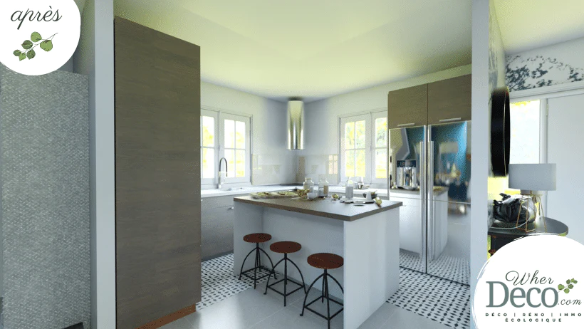 Projet architecture d'intérieur, décoration d'intérieur WHERDeco - cuisine