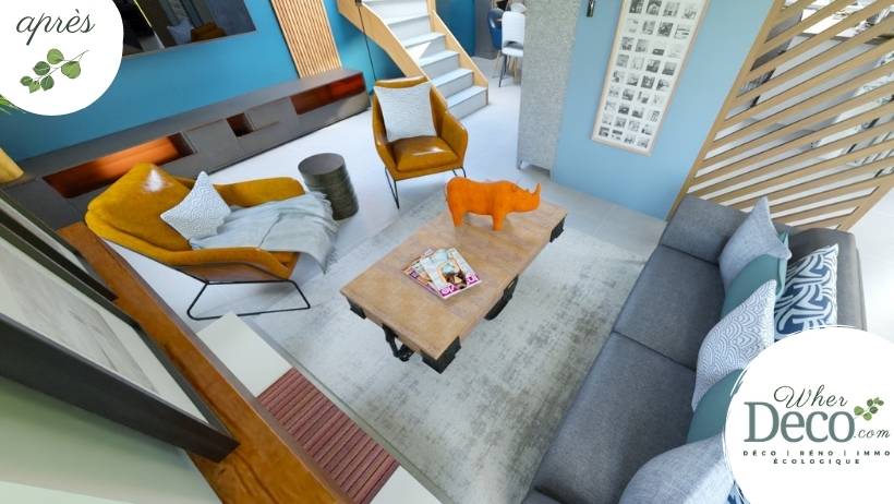 Projet architecture d'intérieur, décoration d'intérieur WHERDeco - salon