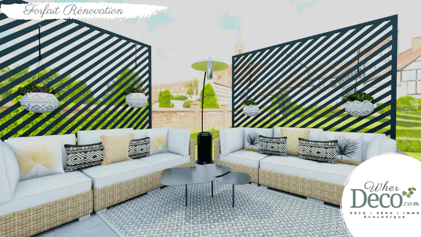 Projet architecture d'intérieur, décoration d'intérieur WHERDeco - terrasse