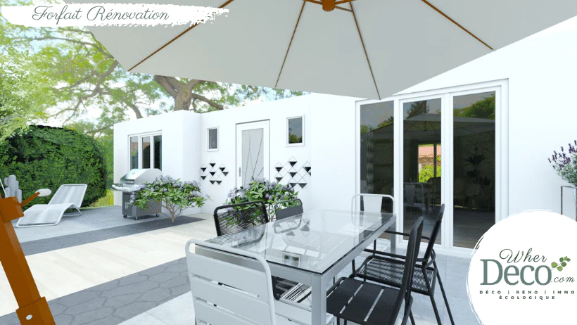 Projet architecture d'intérieur, décoration d'intérieur WHERDeco - terrasse