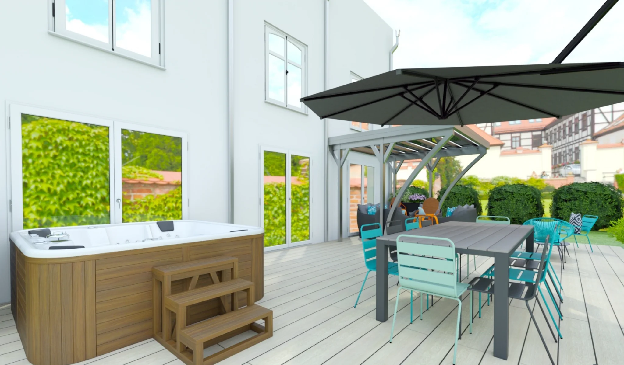 Projet architecture d'intérieur, décoration d'intérieur WHERDeco - terrasse