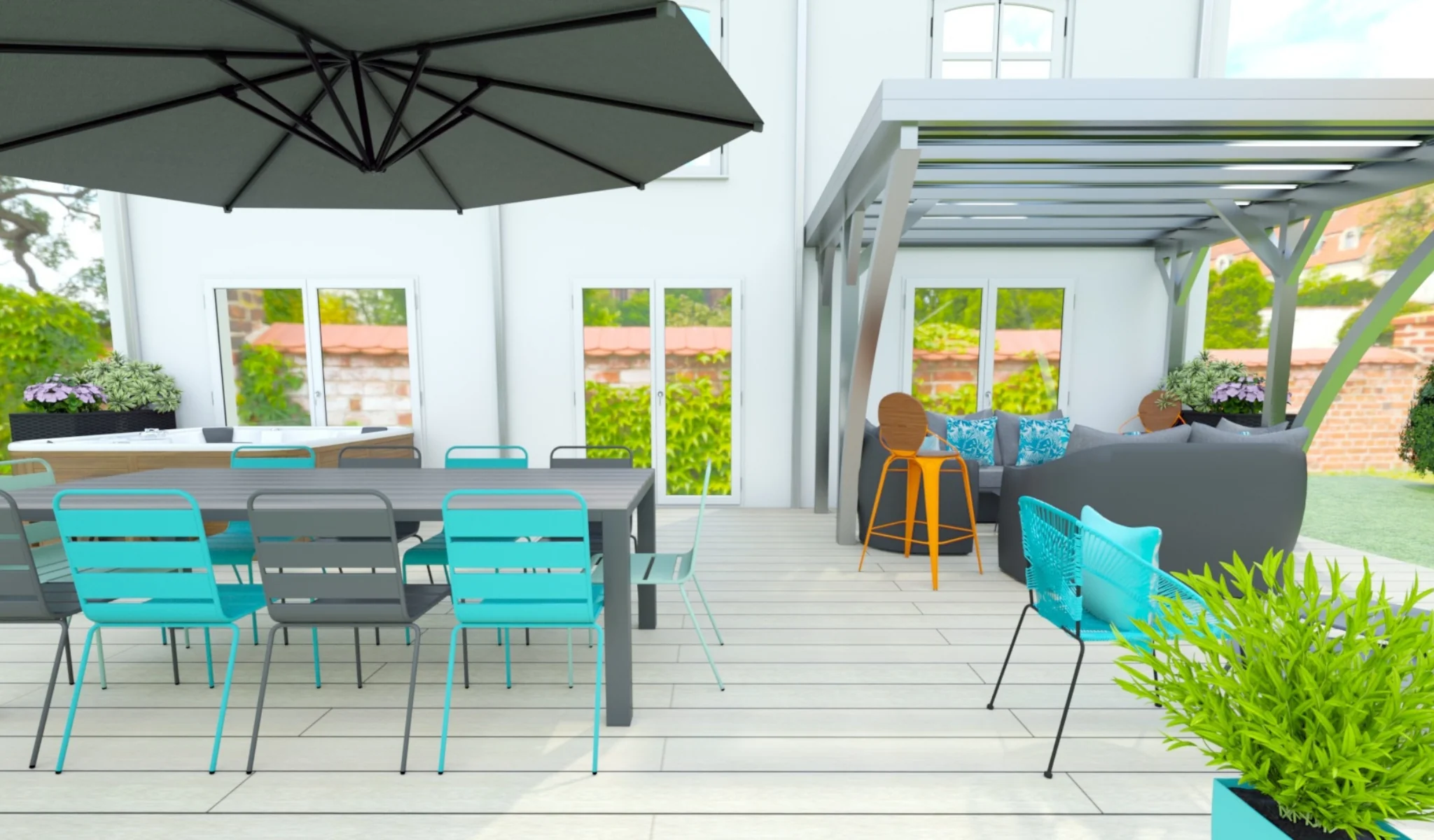Projet architecture d'intérieur, décoration d'intérieur WHERDeco - terrasse
